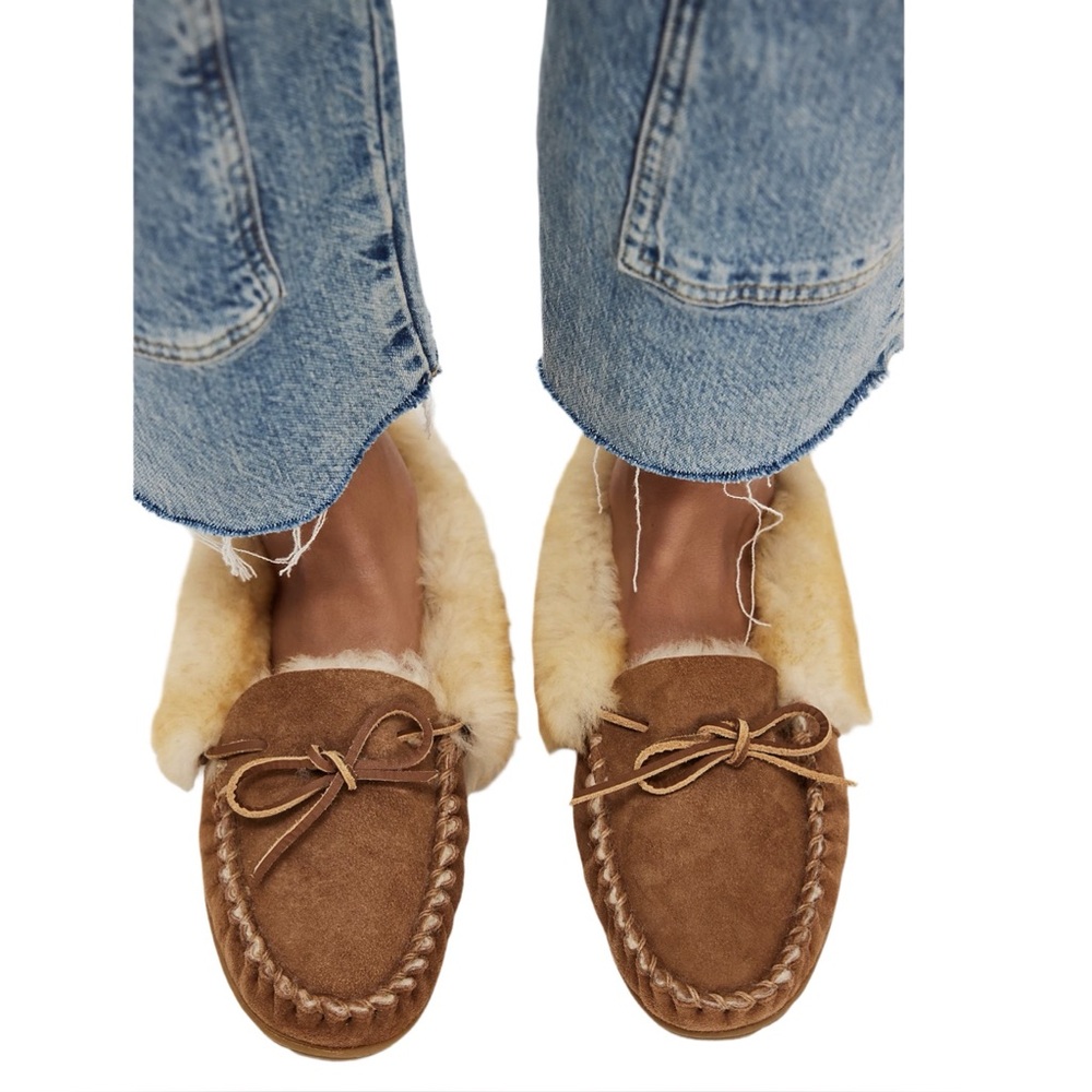 L.L.Bean Wicked Good Moccasins Slippers Cozy Shearling Lined Women's Size 8